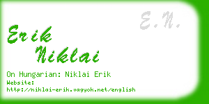 erik niklai business card